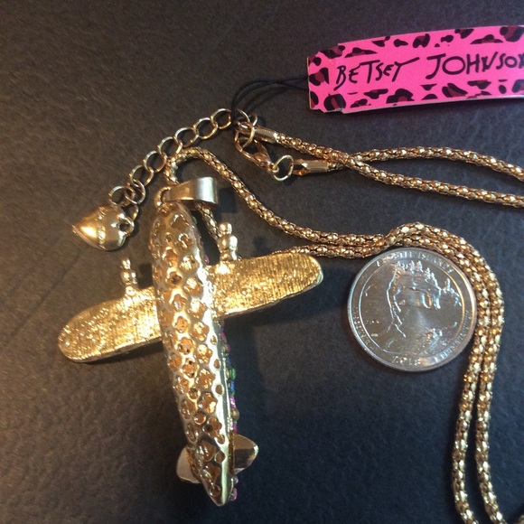 Crystal Sparkly airplane charm Necklace BJ: Pick Pink, multicolor or CLEAR - Picture 7 of 7